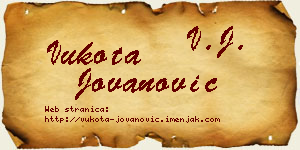 Vukota Jovanović vizit kartica